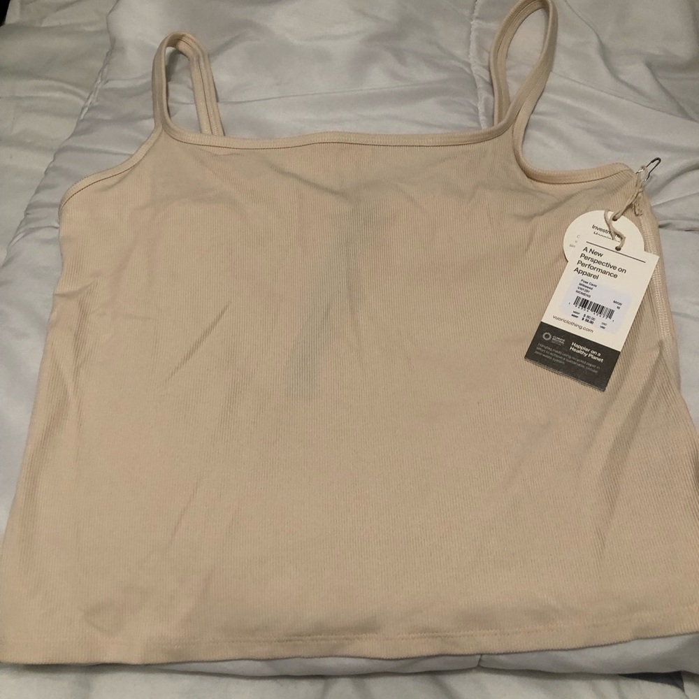 Vuori Tan Fitted Crop Camisole Top